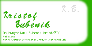 kristof bubenik business card